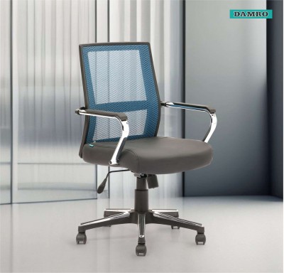 Celestial Low Back Chair  Leatherette/Mesh Fabric - Blue